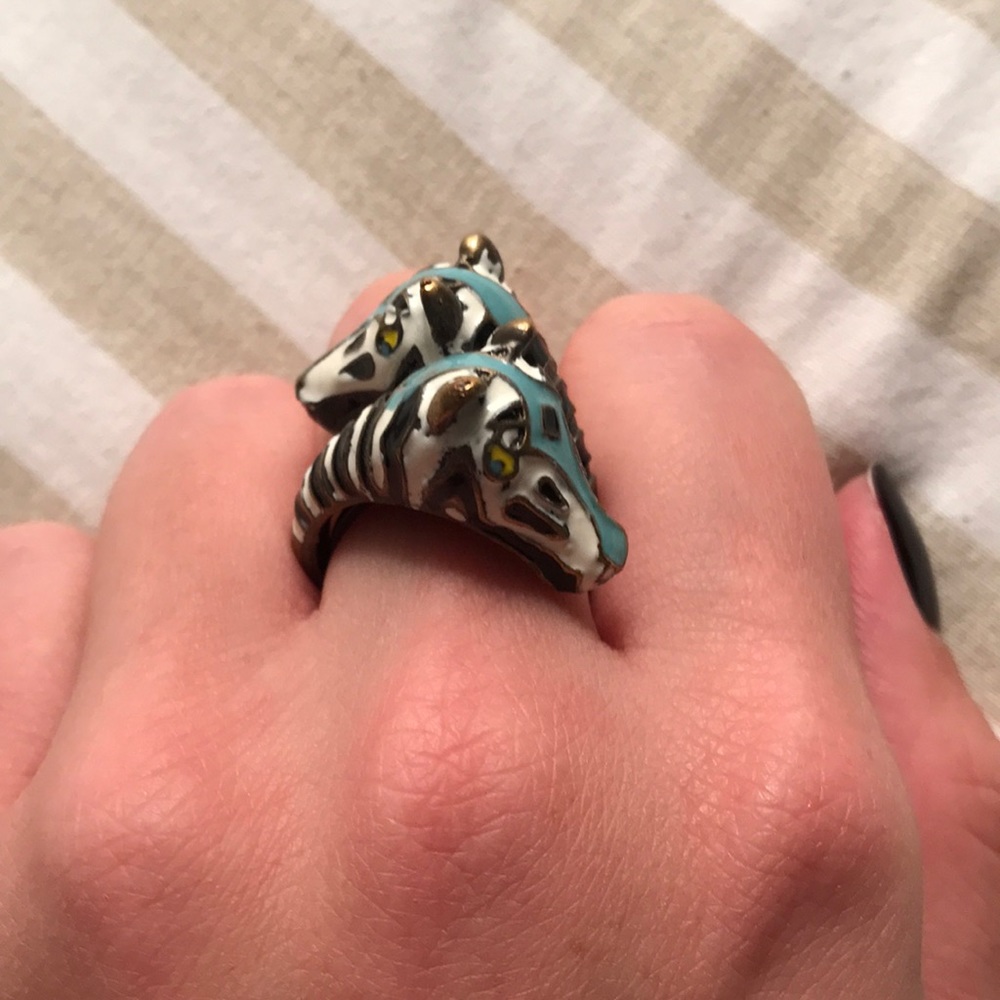 Adjustable Double Zebra Ring